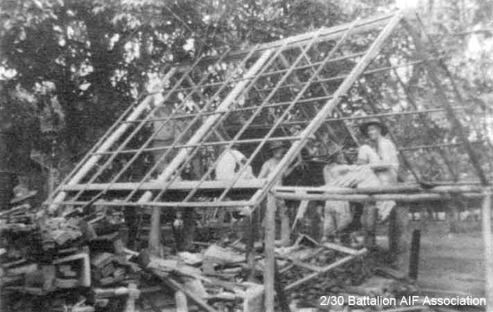 Batu Pahat
Batu Pahat - that unfinished Camp. Building the wood shed in camp.
