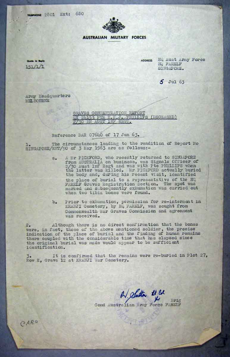 Letter 06 - 5/7/1963
QX24153 - PHILLIPS, Harry Edward John, Pte.
Keywords: 070619_QX24153