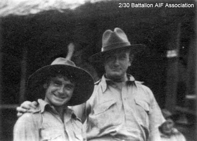 Batu Pahat
Left to right:
1) NX59062 - BUTT, Edward William Bartlett (Ted), Cpl. - C Company, 15 Platoon
2) NX53537 - CLYNE, Edward Francis (Ted or Tunnel), S/Sgt. - C Company, CQMS
