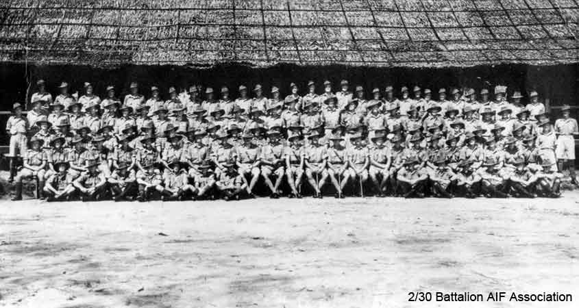 A Company
"A" Company, 2/30 Battalion AIF at Batu Pahat, Malaya, November, 1941.
