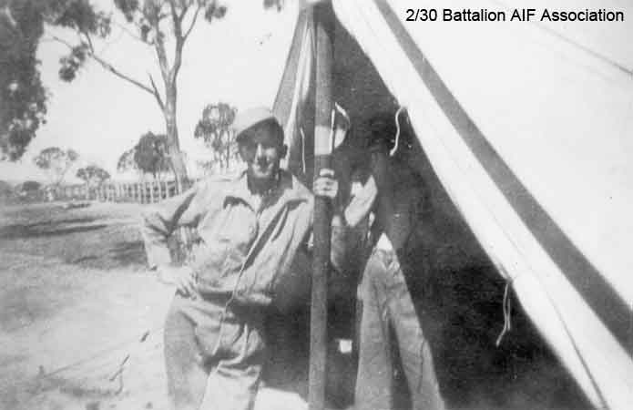 Goulburn Camp
At Goulburn Army Camp in 1940.

NX27550 - WILSON, David Royce (Doc), A/Cpl. - A Company, 9 Platoon 
