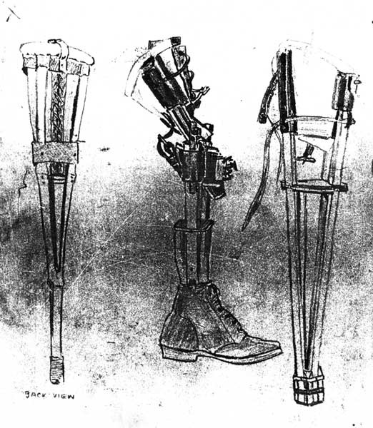 Artificial limbs
Sketch by NX46619 - Cpl. John Donald KORSCH - C Company, 14 Platoon.
Keywords: 090215b
