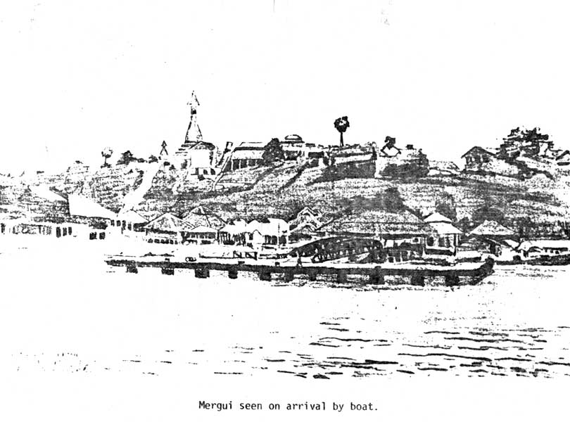 Mergui, Burma
The landing stage at Mergui, Burma as seen on arrival by boat in June 1942.

Sketch by NX46619 - Cpl. John Donald KORSCH - C Company, 14 Platoon.
Keywords: 090215b