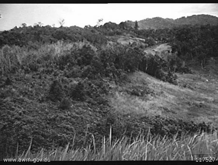 Ayer Hitam
AWM caption reads:
AYER HITAM, JOHORE, MALAYA. 1945-09-27. THE RIGHT FLANK POSITION OF A COMPANY 2/30TH INFANTRY BATTALION ACROSS THE SEMBRONG RIVER AGAINST WHICH THE JAPANESE MADE MANY UNSUCCESSFUL ATTACKS.
Keywords: 100105c