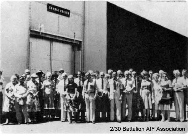 1979 Tour, Day 10
Changi Gaol 20/1/1979 - Battalion group outside Changi Gaol gates, awaiting admission.

Included in the report of the 2/30 Bn Group Tour to Malaysia and Singapore. See details in [url=http://www.230battalion.org.au/Makan/Issues/Makan248.htm#Day10]Makan 248, Day 10, 20/1/1979.[/url]
Keywords: Makan248