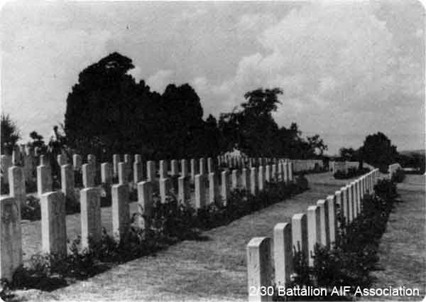 1979 Tour, Day 11
Kranji War Cemetery 21/1/1979 - row upon row of headstones at Kranji Singapore.

Included in the report of the 2/30 Bn Group Tour to Malaysia and Singapore. See details in [url=http://www.230battalion.org.au/Makan/Issues/Makan248.htm#Day11]Makan 248, Day 11, 21/1/1979.[/url]
Keywords: Makan248
